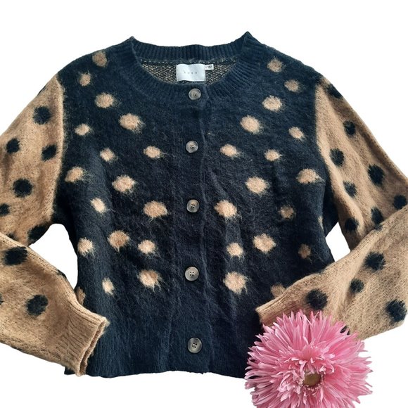 Lush Mixed Spot Button Up Cardigan - Picture 5 of 14